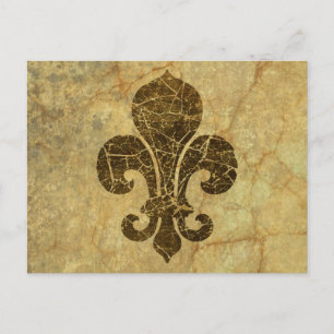 Worn Fleur De Lis Briefkaart