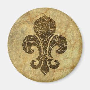 Worn Fleur De Lis Magneet