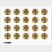 Worn Fleur De Lis Ronde Sticker (Vel)