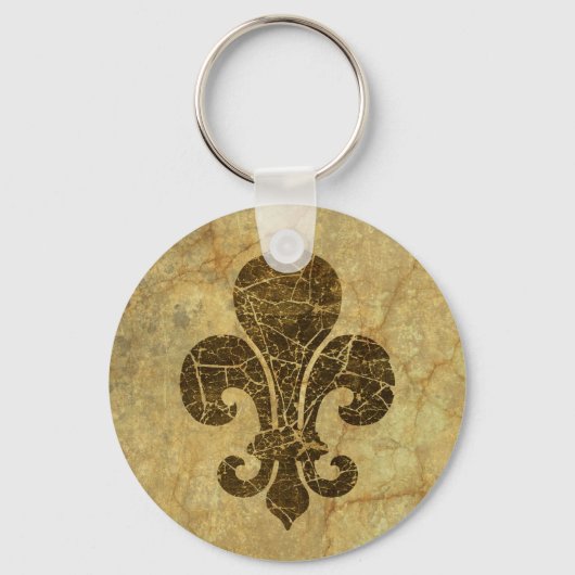Worn Fleur De Lis Sleutelhanger (Voorkant)