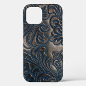 Worn  gegaufreerd donker leder Case-Mate iPhone case (Achterkant)
