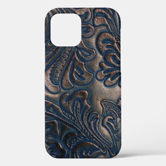 Worn gegaufreerd donker leder Case-Mate iPhone case (Achterkant)