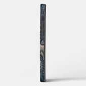 Worn gegaufreerd donker leder Case-Mate iPhone case (Achterkant / Links)