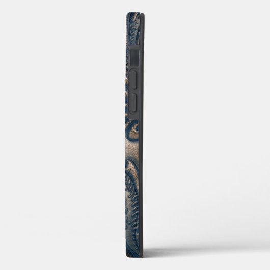 Worn  gegaufreerd donker leder Case-Mate iPhone case (Achterkant / Links)