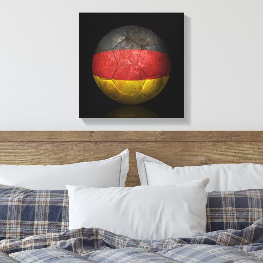 Worn German Flag Football Voetbal Canvas Afdruk (Insitu (Slaapkamer))