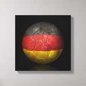 Worn German Flag Football Voetbal Canvas Afdruk (Voorkant)