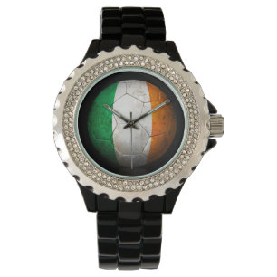 Worn Irish Flag Football Voetbal Horloge