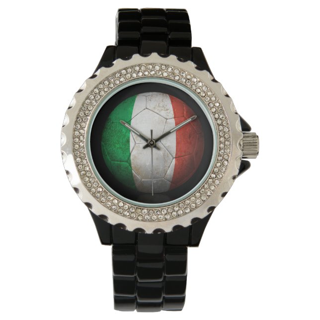 Worn Italiaans Football Voetbal Horloge (Voorkant)