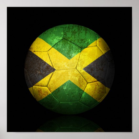 Worn Jamaican Football Voetbal Poster (Voorkant)