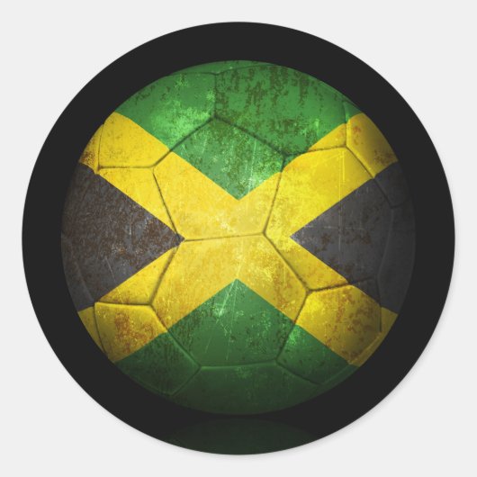 Worn Jamaican Football Voetbal Ronde Sticker (Voorkant)