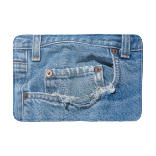 Worn Jeans Medium Bath Mat