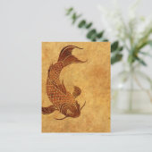  Worn Koi visontwerp Briefkaart (Staand voorkant)