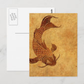  Worn Koi visontwerp Briefkaart (Voorkant / Achterkant)