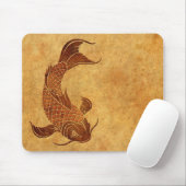 Worn Koi visontwerp Muismat (Met muis)