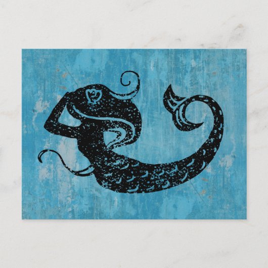 Worn Mermaid Briefkaart (Voorkant)