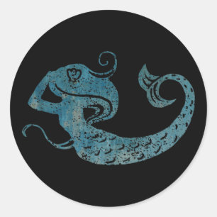 Worn Mermaid Ronde Sticker
