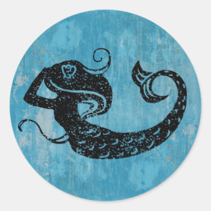 Worn Mermaid Ronde Sticker