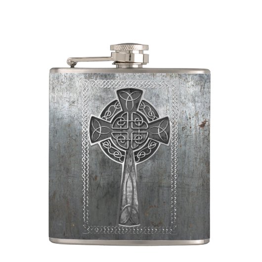 Worn Metal Cross Heupfles (Voorkant)