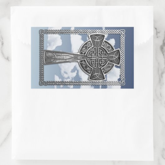 Worn Metal Cross Rechthoekige Sticker (Tas)