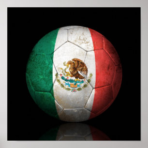 Worn Mexican Football Voetbal Poster