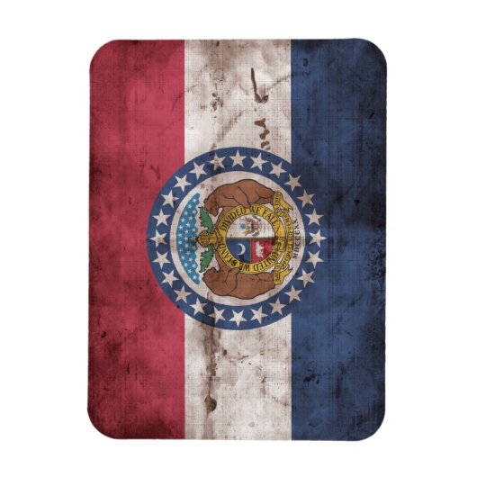 Worn Missouri Flag Magneet (Verticaal)
