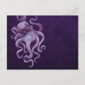 Worn  Octopus Illustratie - Paars Briefkaart (Voorkant)