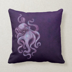 Worn  Octopus Illustratie - Paars Kussen