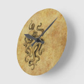Worn  Octopus Illustratie Ronde Klok (Hoek)
