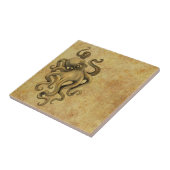 Worn  Octopus Illustratie Tegeltje (Zijkant)