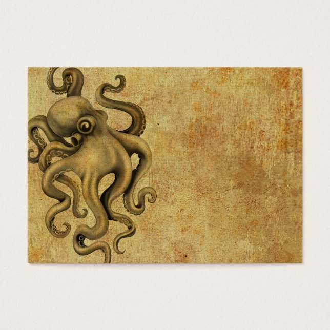 Worn  Octopus Illustratie Visitekaartje (Voorkant)