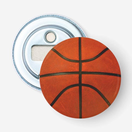 Worn Oranje Basketball Button Flesopener (Voorkant)