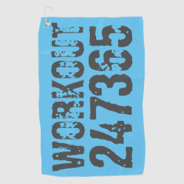 Worn out and scratched text Workout 247365 blue Golfhanddoek