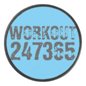 Worn out and scratched text Workout 247365 blue Hockey Puck (Voorkant)