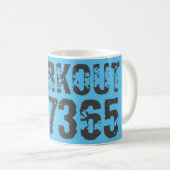Worn out and scratched text Workout 247365 blue Koffiemok (Voorkant rechts)
