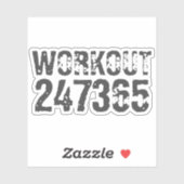 Worn out and scratched text Workout 247365 blue Sticker (Vel)