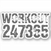 Worn out and scratched text Workout 247365 blue Sticker (Voorkant)