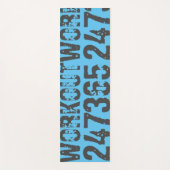 Worn out and scratched text Workout 247365 blue Yogamat (Voorkant)