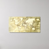 Worn Paper World Map Canvas Afdruk (Voorkant)