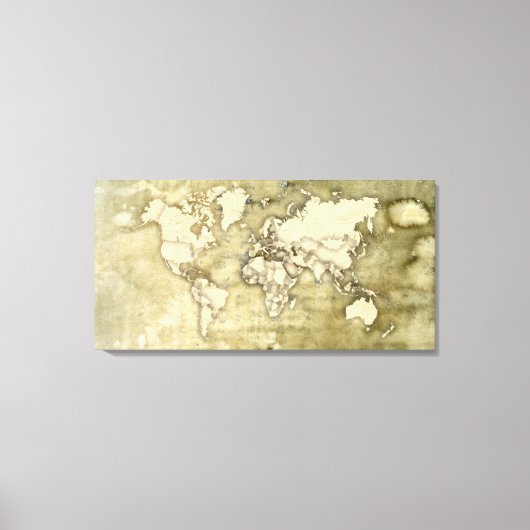Worn Paper World Map Canvas Afdruk (Voorkant)