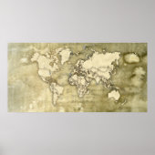 Worn Paper World Map Poster (Voorkant)