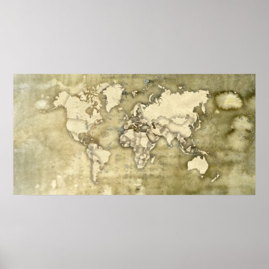 Worn Paper World Map Poster (Voorkant)