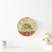 Worn Patriotic California State Flag Ronde Klok (Huis)