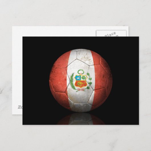 Worn Peruvian Flag Football Voetbal Briefkaart (Voorkant / Achterkant)