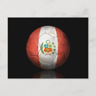 Worn Peruvian Flag Football Voetbal Briefkaart