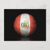 Worn Peruvian Flag Football Voetbal Briefkaart (Voorkant)