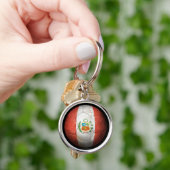 Worn Peruvian Flag Football Voetbal Sleutelhanger (Hand)