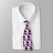 Worn Pink Skull en Crossbones Stropdas (Gebonden)