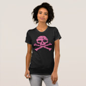 Worn Pink Skull en Crossbones T-shirt (Voorkant volledig)