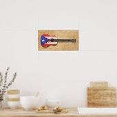 Worn Puerto Rico Flag Acoustic Guitar Poster (Keuken)