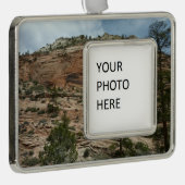 Worn Rock Walls in Zion National Park Verzilverd Omlijst Ornament (Rechts)